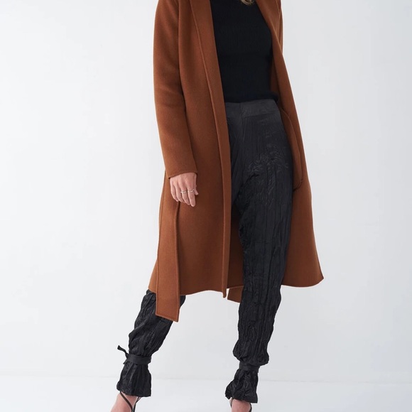 JOIE TOBACCO - WOOL TIE FRONT COAT- Stunning!! - Picture 5 of 10